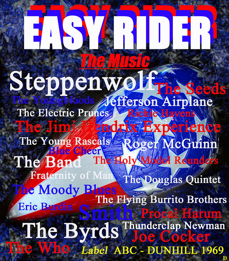 Easy Rider music poster art Painting by David Lee Thompson
