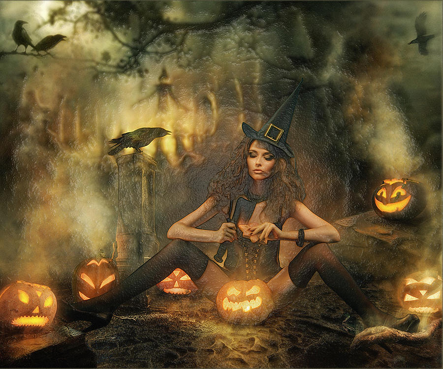 Eat, Drink And Be Scary. is a piece of digital artwork by Halloween Art whi...