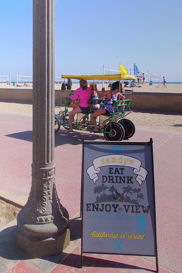 Eat, Drink and Enjoy the View - Huntington Beach California Photograph by Ram Vasudev