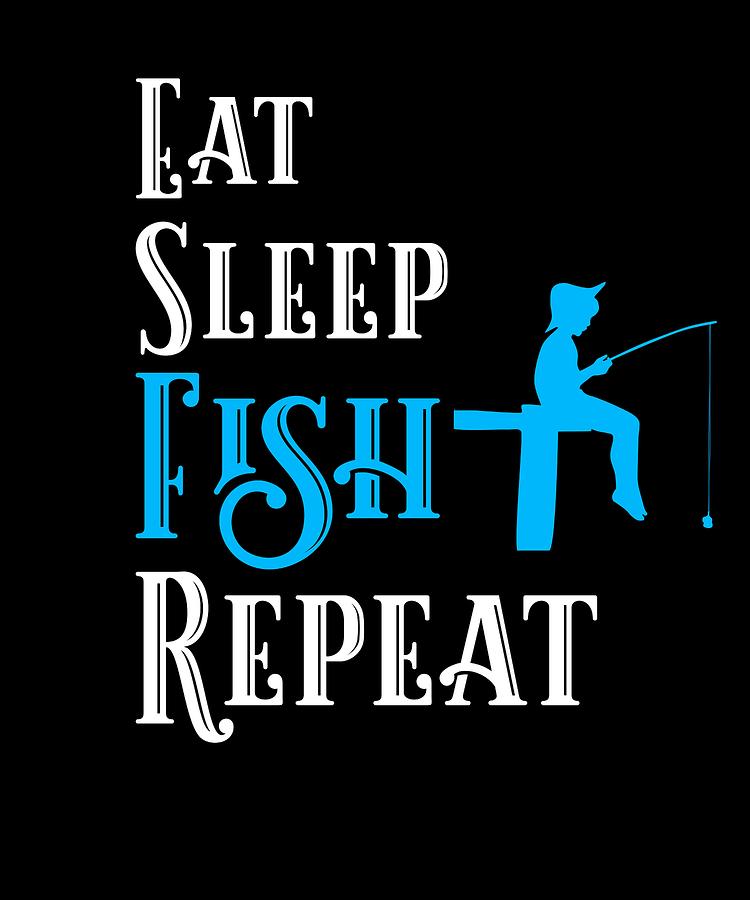 mikabel Eat Sleep Fishing Repeat Funny Short-Sleeve Unisex T-Shirt