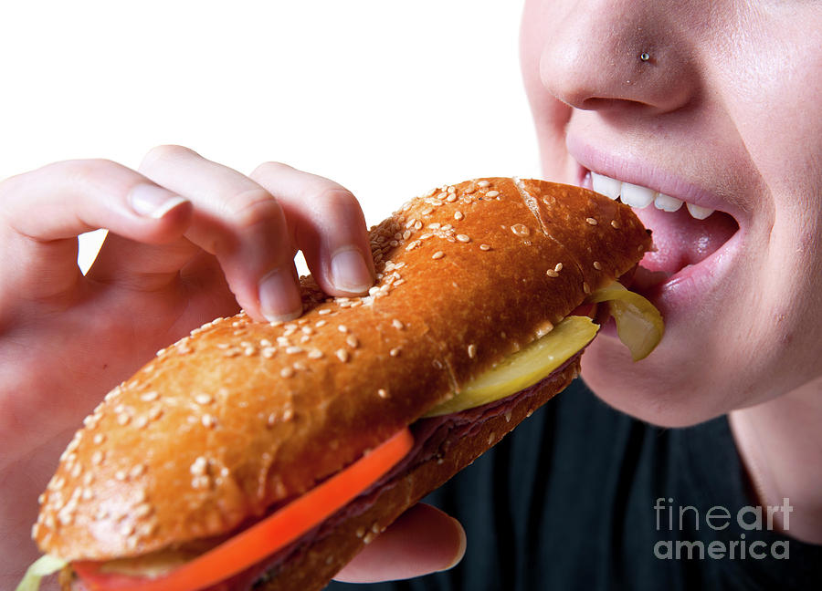 Eating a sandwich  Photograph by Ilan Amihai