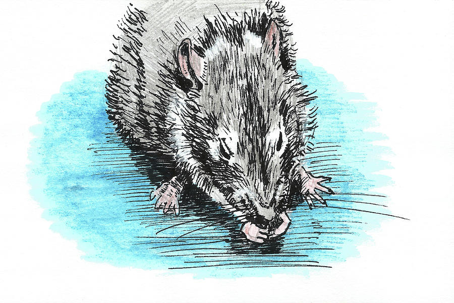 Eating Rat Painting by Masha Batkova