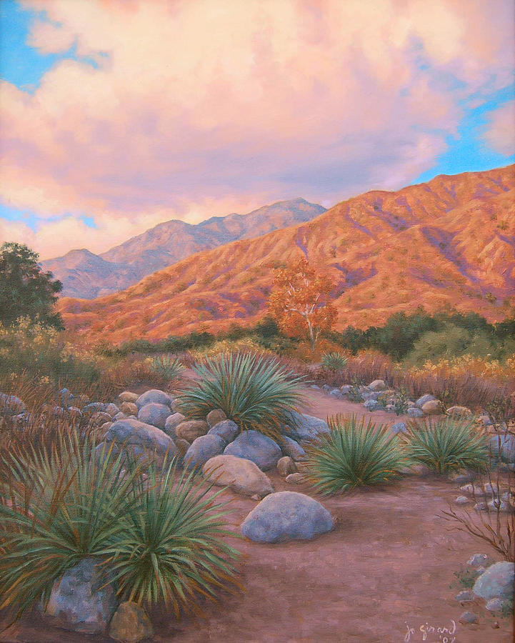 Eaton Canyon Sunset Painting by Johanna Girard