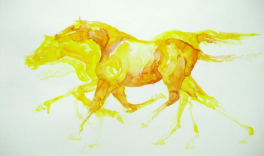 Eats the Sun, Running Horses Painting by Gregg Caudell