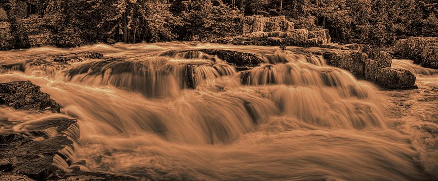 Eau Claire Dells Sepia Panoramic Photograph by Dale Kauzlaric