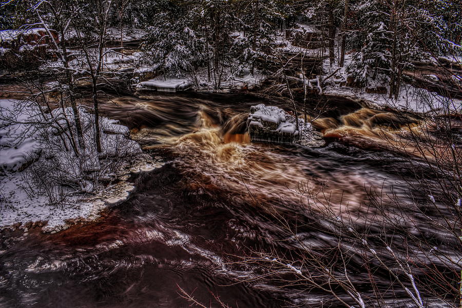Eau Claire River Through Snow Covered Islands Photograph by Dale Kauzlaric