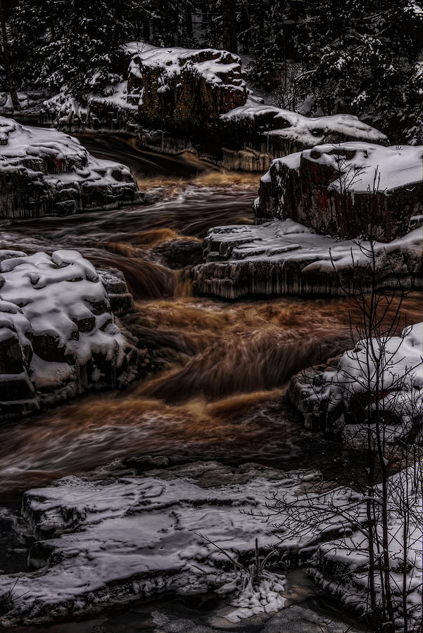 Eau Claire River Through Snow Covered Rock Photograph by Dale Kauzlaric