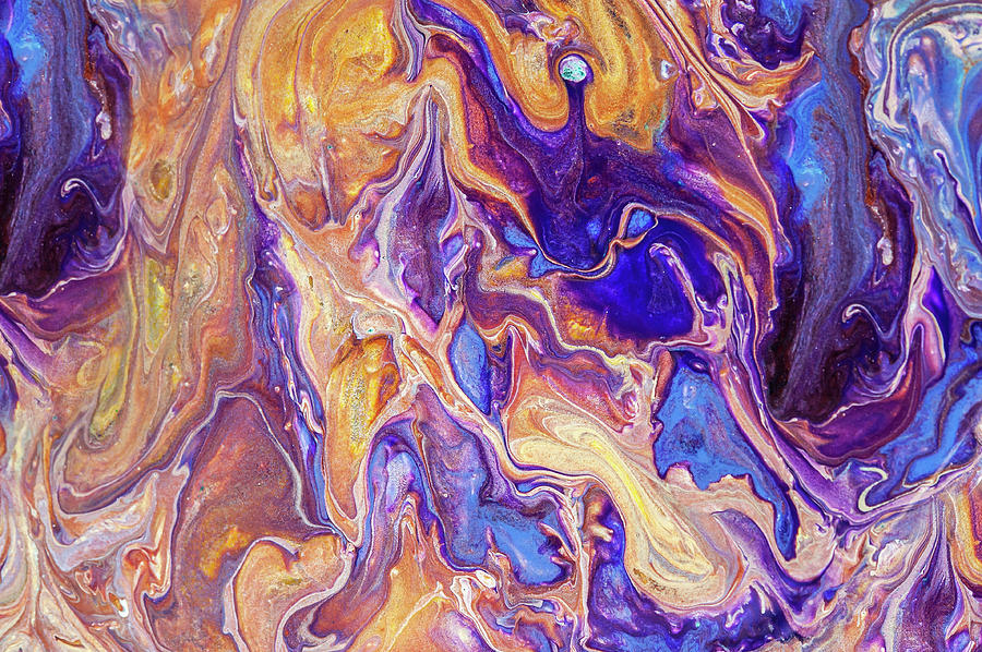 Ebb and Flow. Acrylic Fluid Paints Photograph by Jenny Rainbow