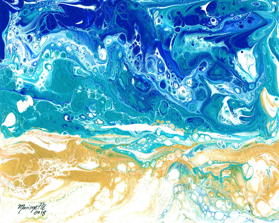Acrylic Pours Painting - Ebb  and Flow by Marionette Taboniar