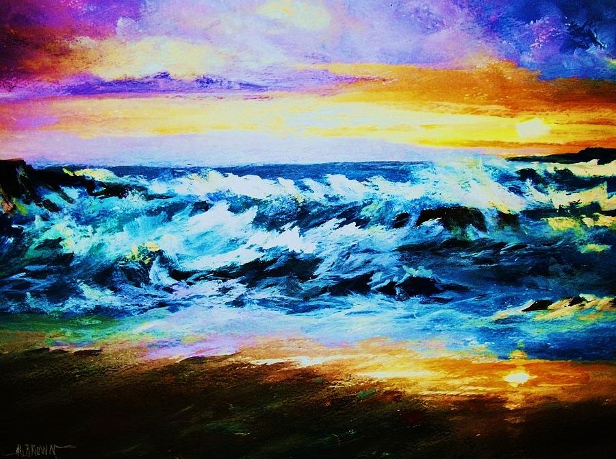 Ebb Tide at Sunset Painting by Al Brown
