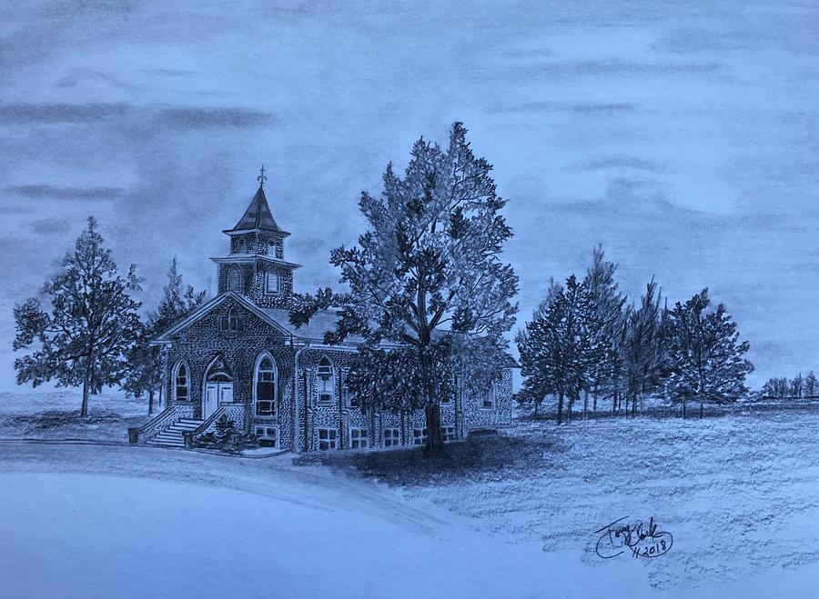 Ebenezer Lutheran Church  Drawing by Tony Clark