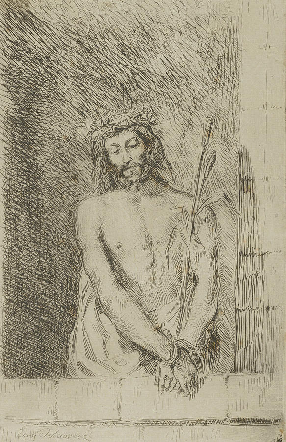 Ecce Homo, 1833 Relief by Eugene Delacroix