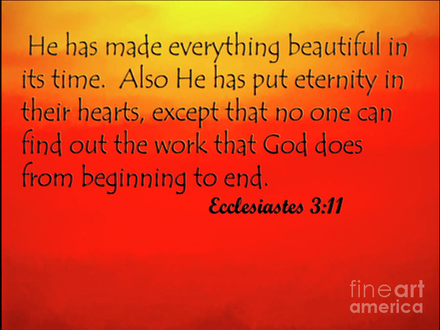 Ecclesiastes -  From Here to Eternity Photograph by Carol F Austin