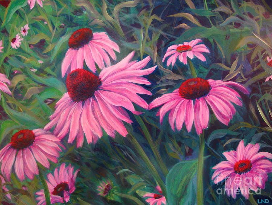 Echinacea Painting by Laura DeDonato - Fine Art America