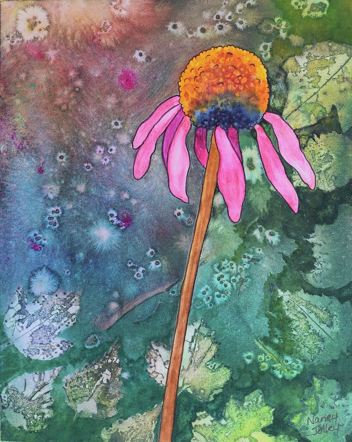 Echinacea Painting by Nancy Jolley
