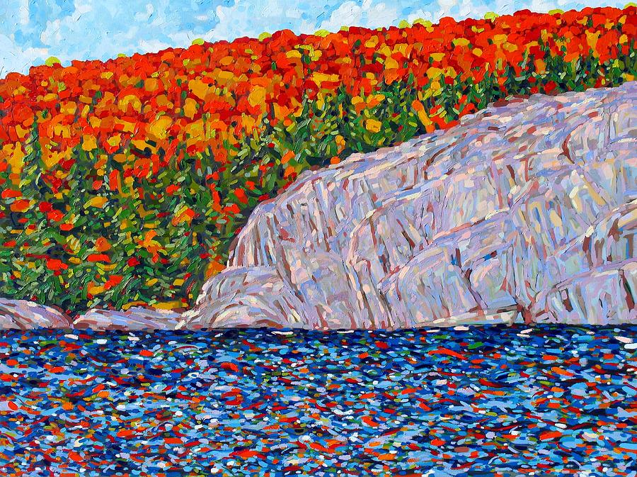 Fall Painting - Echo Rock Calling by Phil Chadwick
