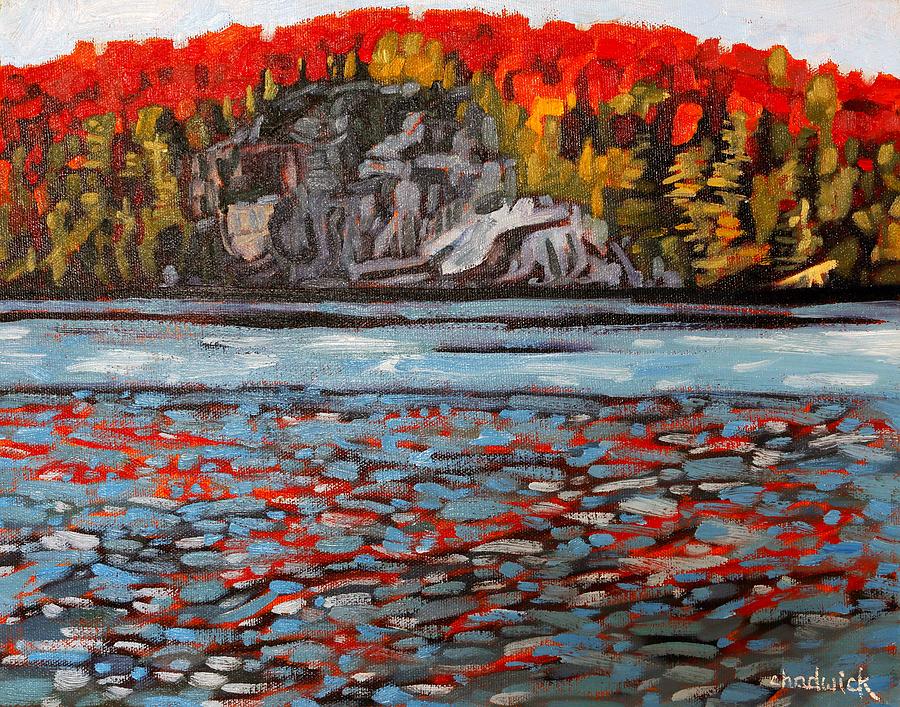 Fall Painting - Echo Rock by Phil Chadwick