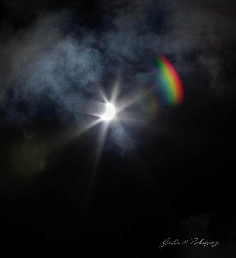 Solar Eclipse 2017 and Rainbow Photograph by John A Rodriguez
