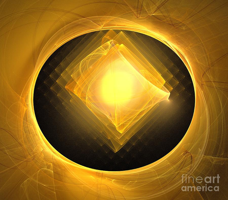 Abstract Digital Art - Eclipse Cube by Kim Sy Ok