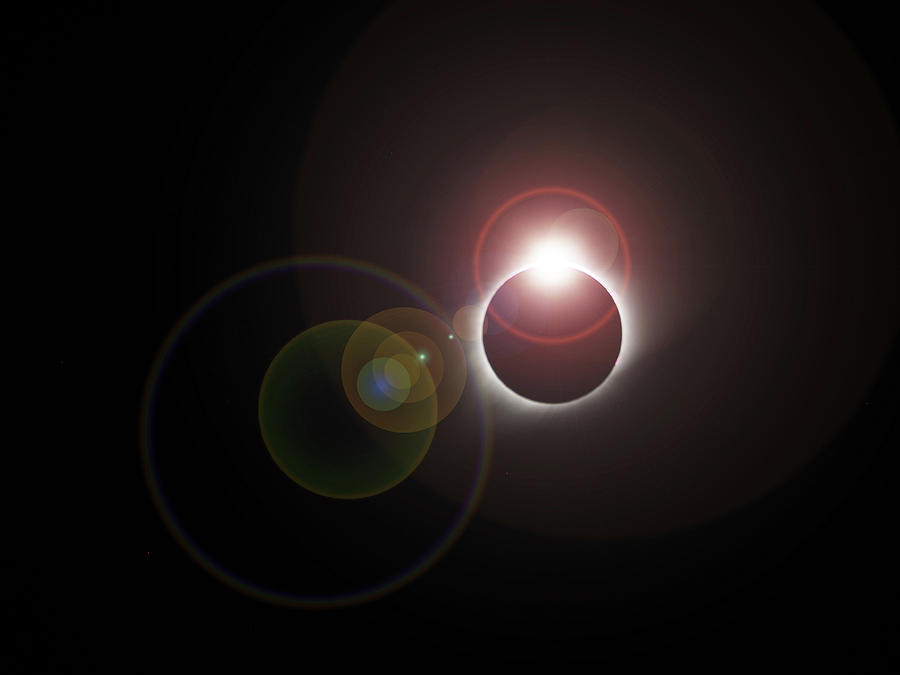 Eclipse Diamond Ring With Flare Photograph by C H Apperson