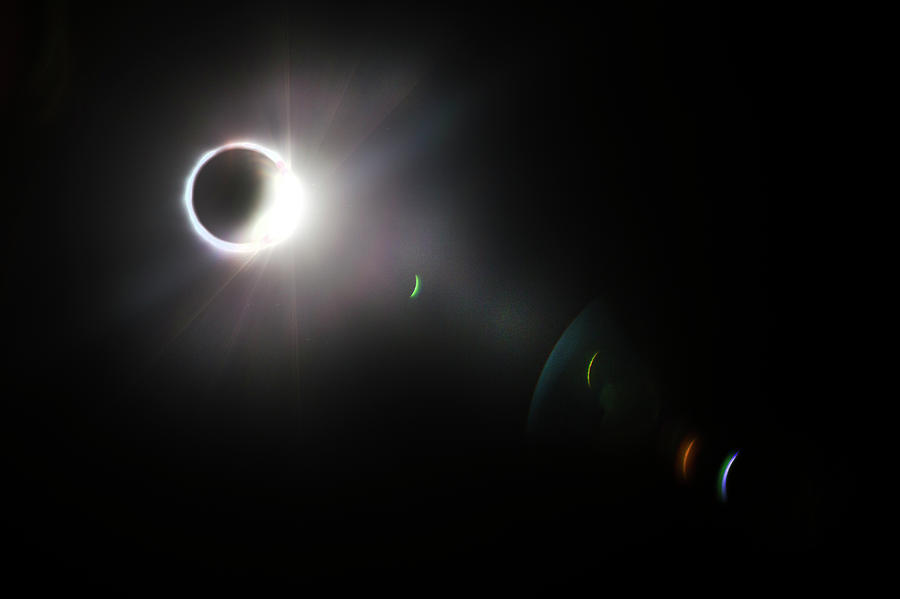Eclipse Diamond Ring with Flares Photograph by Debra and Dave Vanderlaan