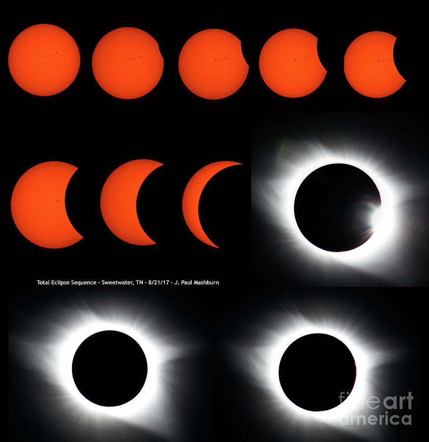 Eclipse Sequence Photograph by Paul Mashburn