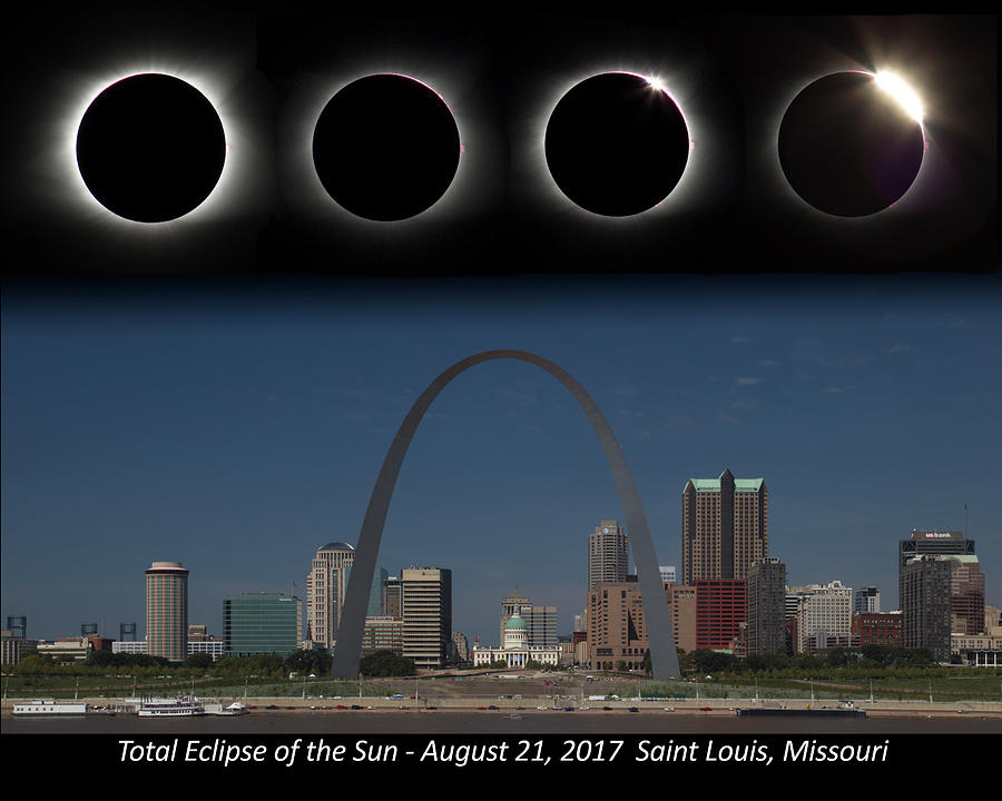 Eclipse - St Louis Skyline Photograph by Harold Rau