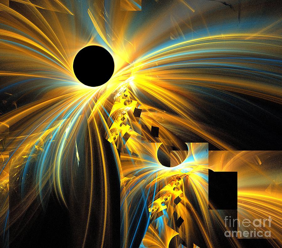 Abstract Digital Art - Eclipse Wishes by Kim Sy Ok
