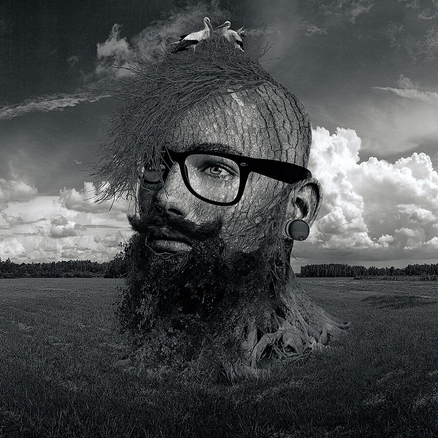 Surrealism Digital Art - Eco Hipster Black and White by Marian Voicu