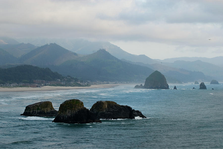 Ecola State Park View of Haystack Rock and 3 Arch Rocks Photograph by ...