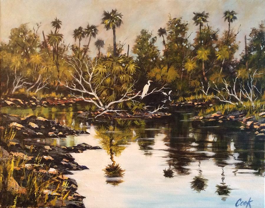 Econfina River on low tide Painting by Michael Cook - Fine Art America