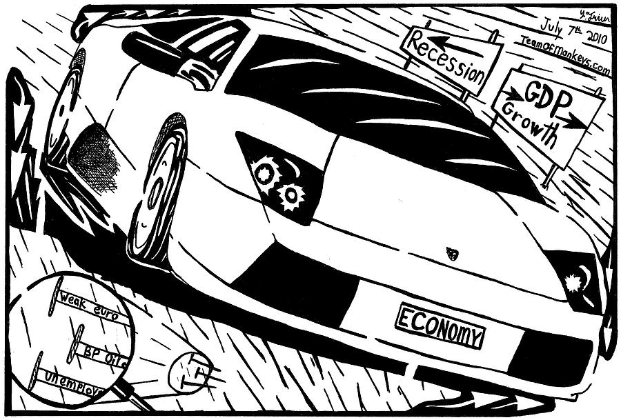 Lamborghini Drawing - Economy In High Gear By Yonatan Frimer by Yonatan Frimer Maze Artist Lamborghini Drawing - Economy In High Gear By Yonatan Frimer by Yonatan Frimer Maze Artist