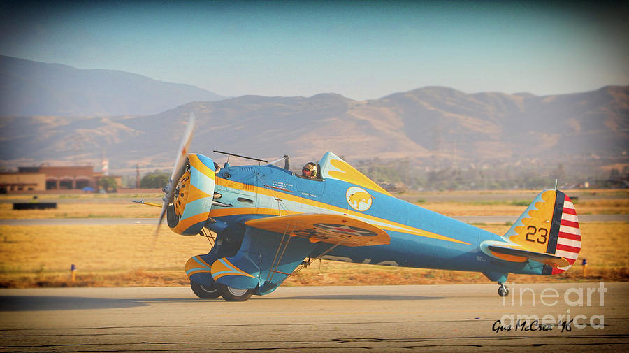 Mountain Photograph - Ed Maloney and Boeing P-26A Pea Shooter 2016 Planes of Fame Air Show by Gus McCrea