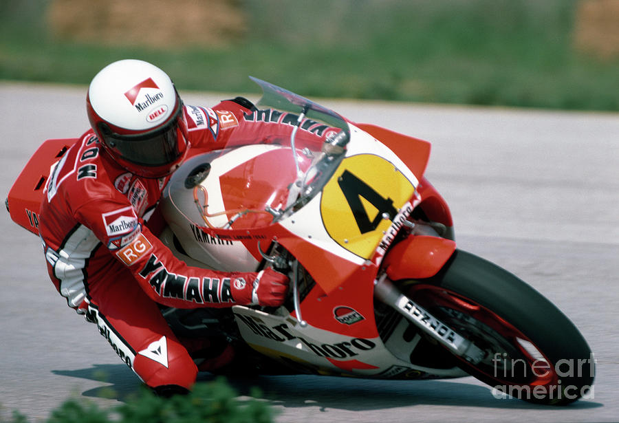 Eddie Lawson. 1984 Nations motorcycle Grand Prix Photograph by Oleg Konin