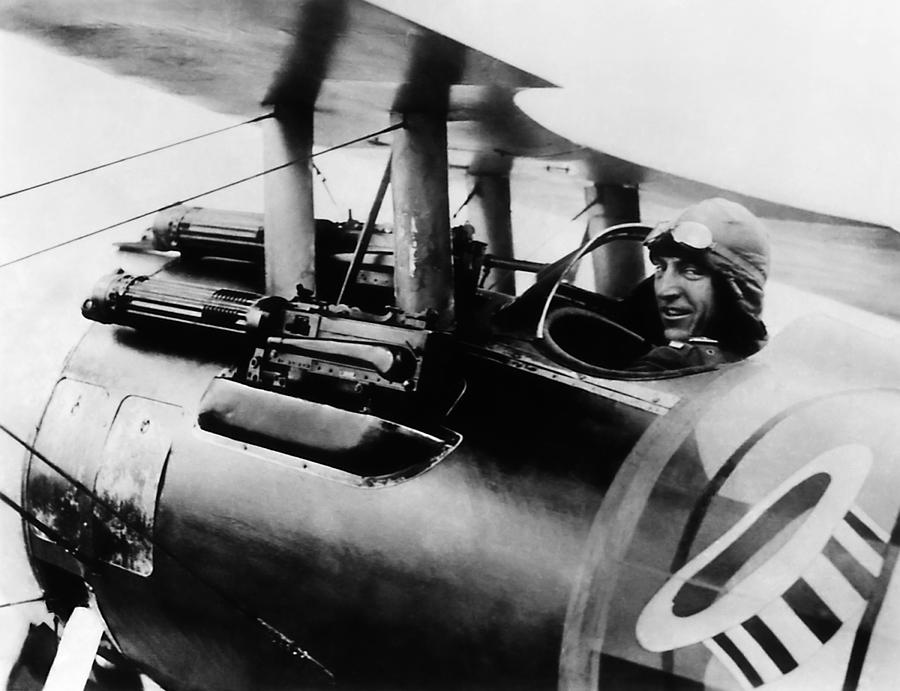 Eddie Rickenbacker in his SPAD Biplane - WW1 Photograph by War Is Hell Store