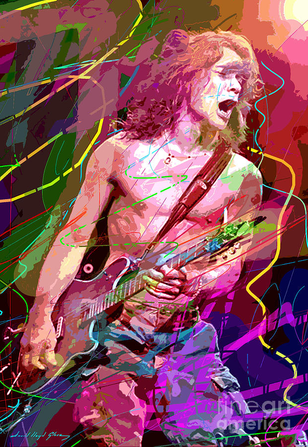 Eddie Van Halen Jump Painting by David Lloyd Glover
