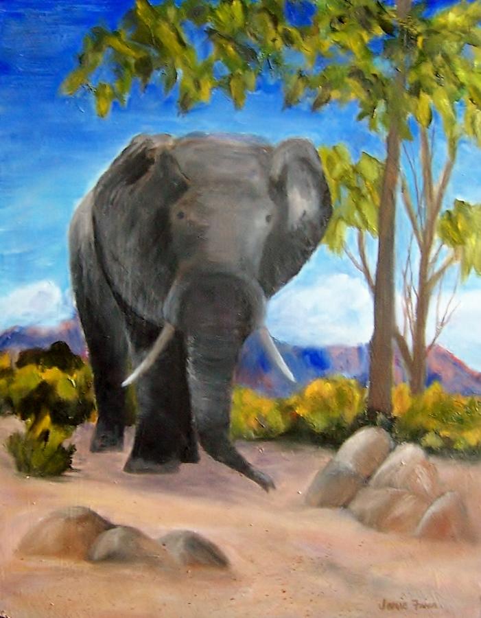 Eddy Elephant Painting by Jamie Frier