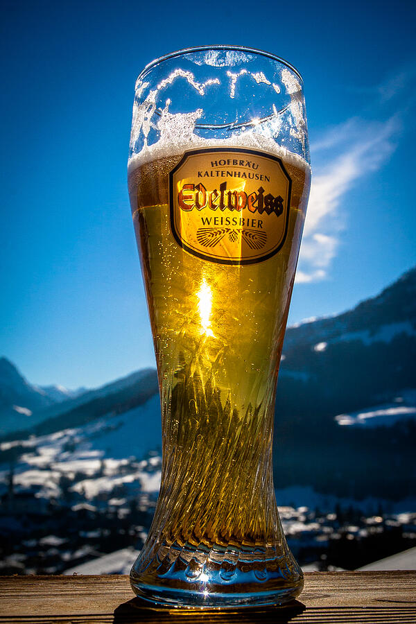 Edelweiss beer in Kirchberg Austria Photograph by John Wadleigh