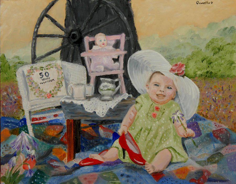 Eden Roses First Tea Party Painting by Quwatha Valentine