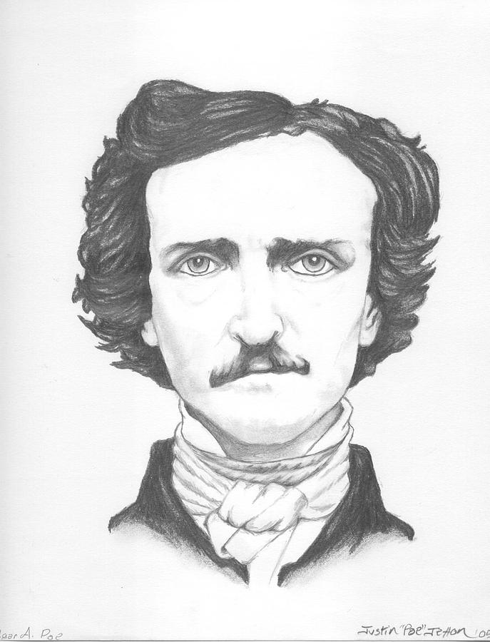 Portrait Drawing - Edgar A. Poe by Justin Jetton