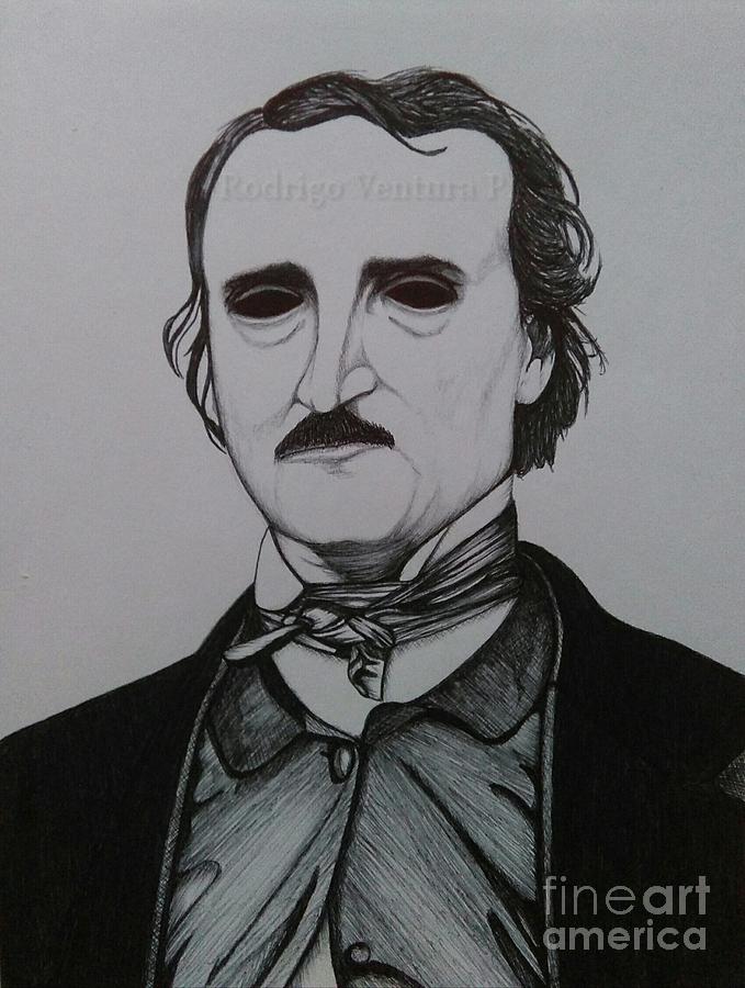 Edgar Allan Poe Drawing by Rodrigo Ventura