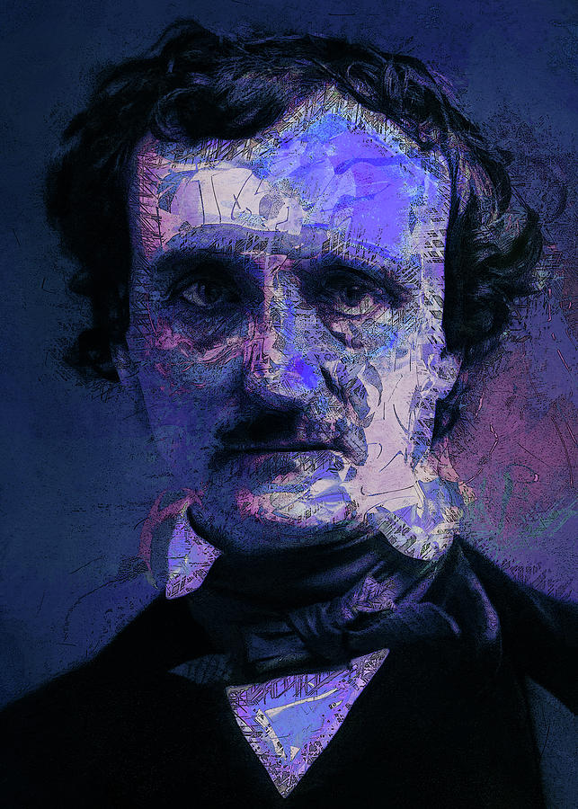 Raven Digital Art - Edgar Allan Poe, Artsy 1 by Joy McKenzie
