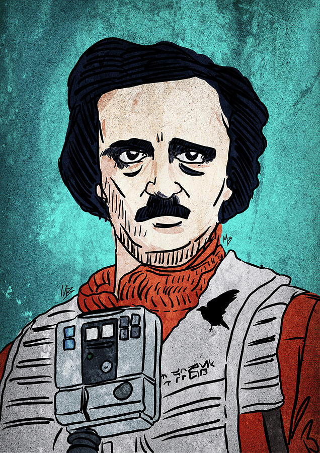 Edgar Allan Poe Dameron Drawing by Mike Brennan