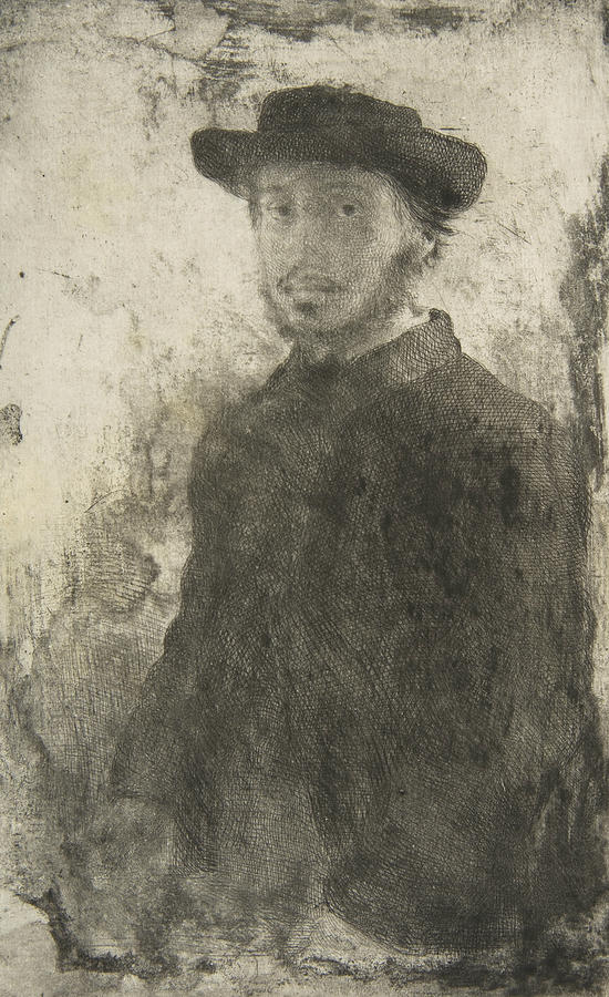 Edgar Degas - Self Portrait Relief by Edgar Degas