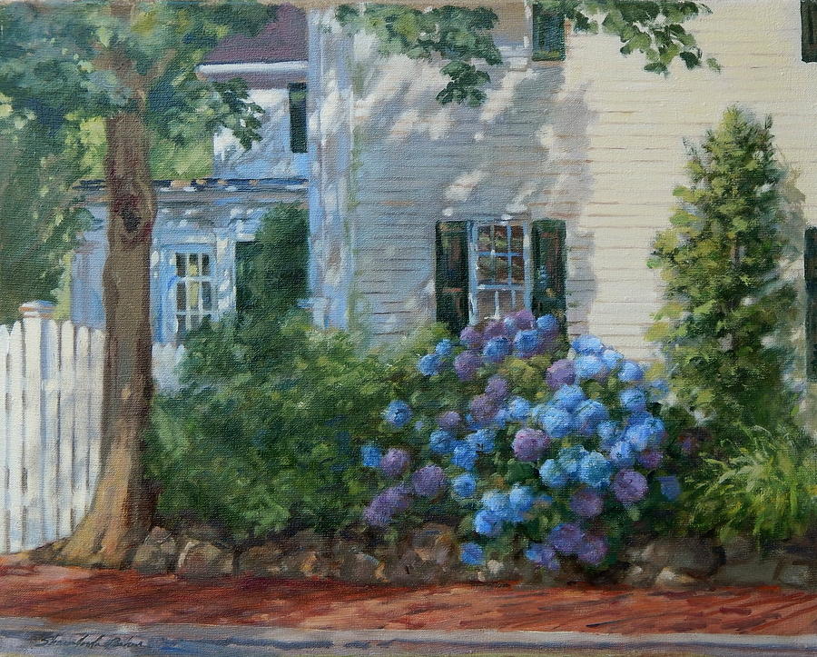 Florals Painting - Edgartown Blues by Sharon Jordan Bahosh