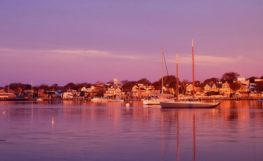 Edgartown Harbor Photograph by John Burk