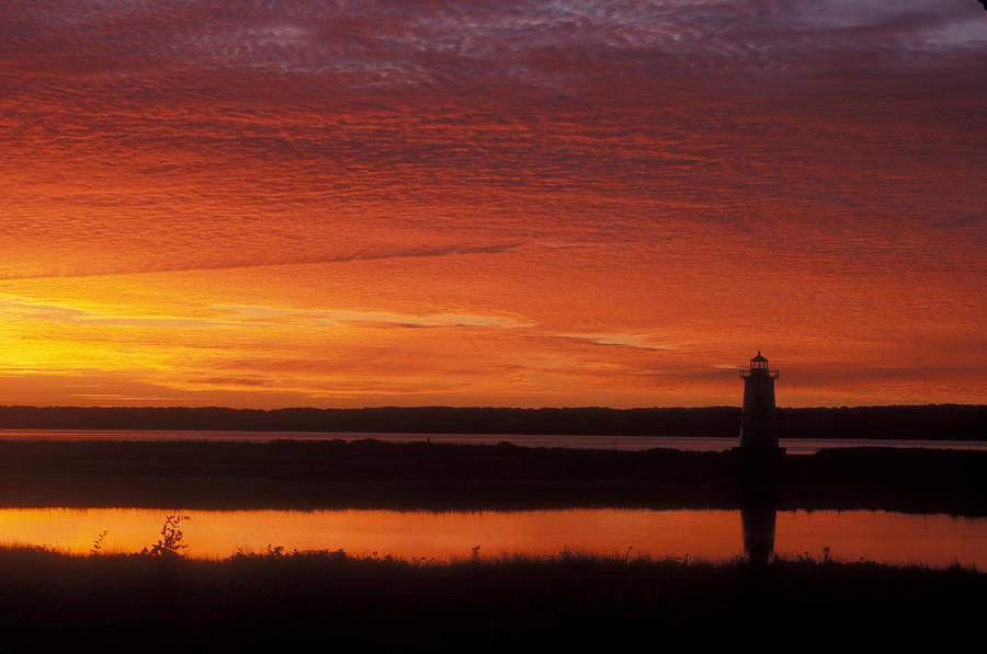 Edgartown Lighthouse Sunrise Photograph by John Burk