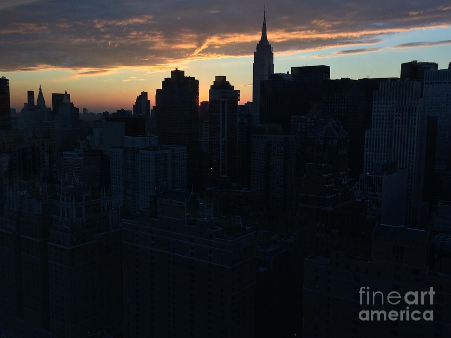 Edge of Night - Nightfall in New York Photograph by Miriam Danar