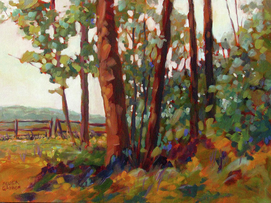 Woods Painting - Edge of the Field by Melissa Gannon Woods Painting - Edge of the Field by Melissa Gannon