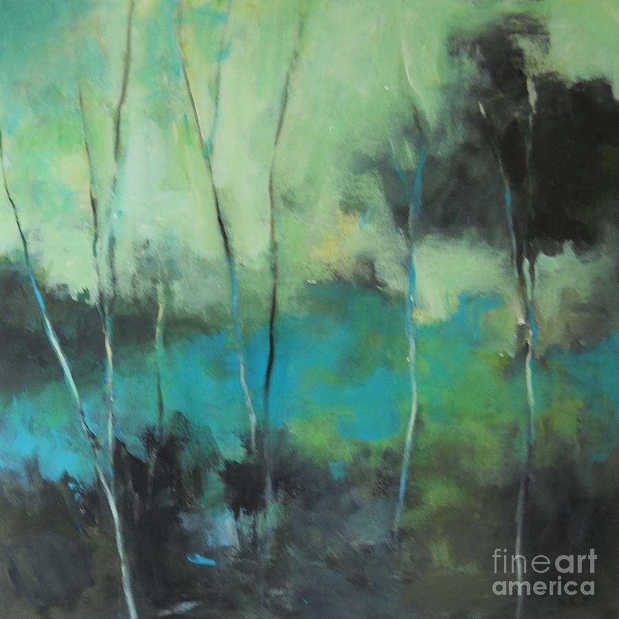 Abstract Painting - Edge of the Mountain by Carolyn Barth